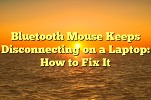 Bluetooth Mouse Keeps Disconnecting on a Laptop: How to Fix It