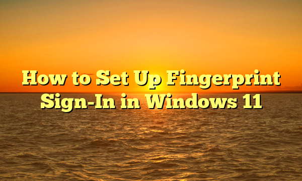 How to Set Up Fingerprint Sign-In in Windows 11
