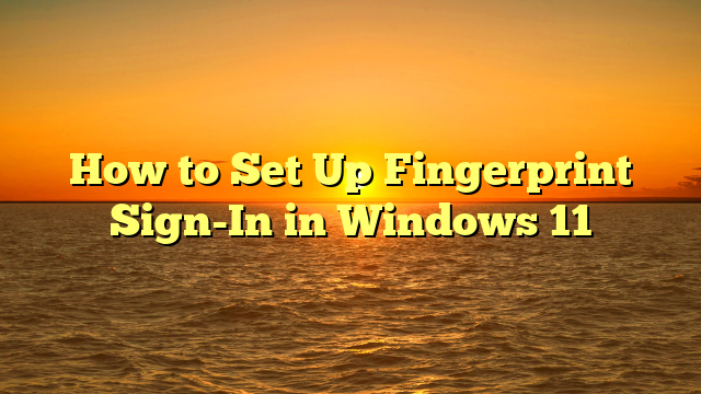 How to Set Up Fingerprint Sign-In in Windows 11